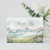 Rustic Mountain Natuur bruiloft Dank u Bedankkaart (Staand voorkant)