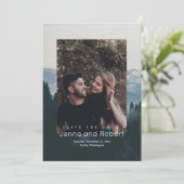 Rustic Mountain Photo Wedding Bewaar de datum Save The Date (Staand voorkant)