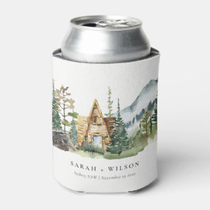 Rustic Mountain Pine Forest Wood Cabin Wedding Blikjeskoeler