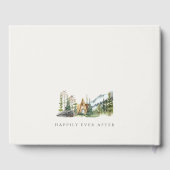 Rustic Mountain Pine Forest Wood Cabin Wedding Gastenboek (Achterkant)