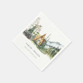 Rustic Mountain Pine Forest Wood Cabin Wedding Servet (Hoek)