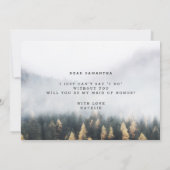 Rustic Mountain Pine Maid of Honor proposal Kaart (Achterkant)