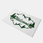 Rustic Mountain & Pine Tree Forest Welcome Doormat Deurmat (Schuin)