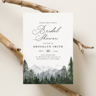Rustic Mountain Pine Tree Vrijgezellenfeest Kaart