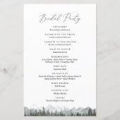 Rustic Mountain Pine Tree Wedding Programme (Dos)