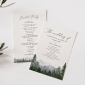 Rustic Mountain Pine Tree Wedding Programme