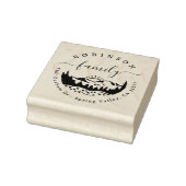 Rustic Mountain Pine Trees familie terug adres Rubberstempel (Stempel)