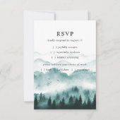 Rustic Mountain Pine Trees Meal Choice RSVP Kaartje (Voorkant)