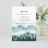 Rustic Mountain Pine Trees Meal Choice RSVP Kaartje (Staand voorkant)