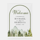 Rustic Mountain Pine Trees Wedding Welcome (Recto)