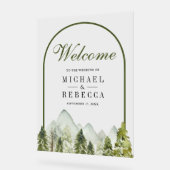 Rustic Mountain Pine Trees Wedding Welcome (Angle)