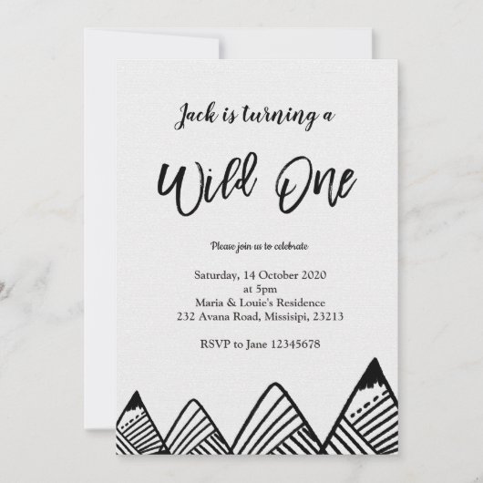 Rustic Mountain premier anniversaire invitation Wi (Devant)