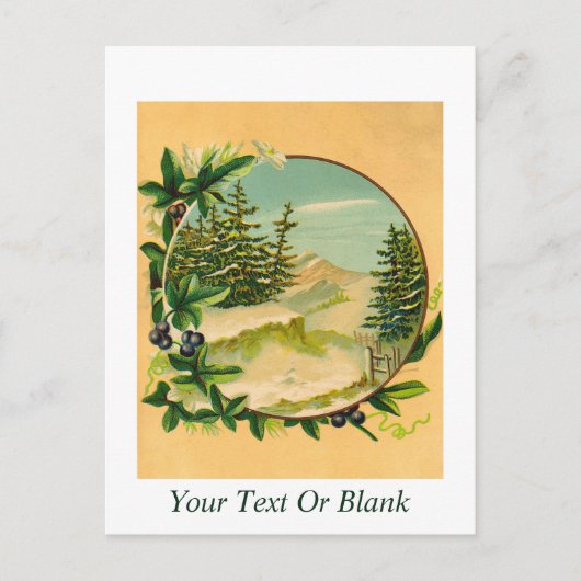 Rustic Mountain Scene Briefkaart (Voorkant)