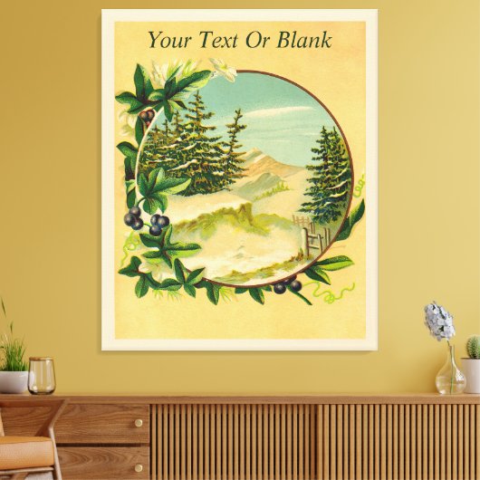 Rustic Mountain Scene Canvas Afdruk (Insitu (Woonkamer))