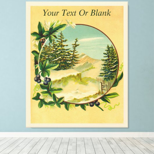 Rustic Mountain Scene Canvas Afdruk (Insitu (Houten vloer))