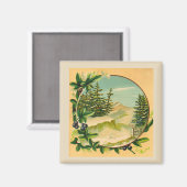 Rustic Mountain Scene Magneet (Voorkant / Achterkant)