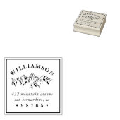 Rustic Mountain Sketch Return Address Rubberstempel (Gestempeld)