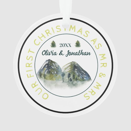 Rustic Mountain Tree Premier Noël En Tant Que M &  (dos)