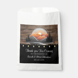 Rustic Mountain Valley Forest Sunset Wedding Favor Bedankzakje