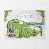 Rustic Mountain Vineyard | Weddenschap Drieluik Uitnodiging (Cover)
