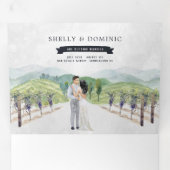 Rustic Mountain Vineyard | Weddenschap Drieluik Uitnodiging (Binnenzijde eerst)