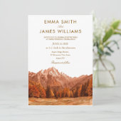  Rustic mountain watercolor  Wedding Invitation  (Debout devant)