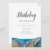 Rustic Mountain Waterfall Birthday Weekend Kaart (Voorkant / Achterkant)