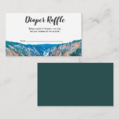 Rustic Mountain Waterfall Diaper Raffle Informatiekaartje (Voorkant / Achterkant)