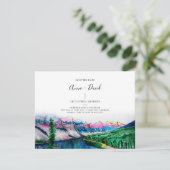 Rustic Mountain-Waterverf slaat de datumkaart op Informatiekaartje (Staand voorkant)
