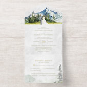 Rustic Mountain Wedding All in One Wedding Invite Uitnodiging (Binnenkant)
