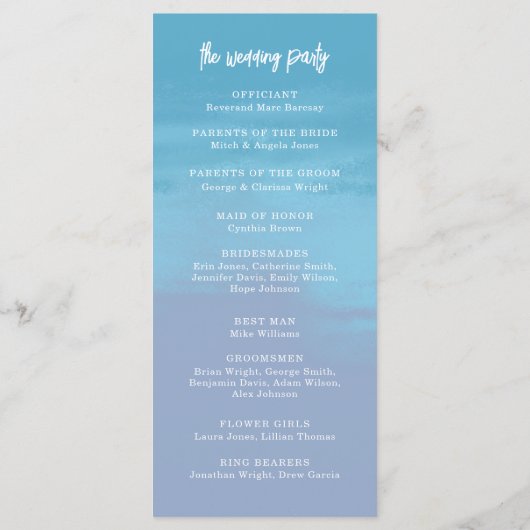 Rustic Mountain Wedding Ceremony Program Programma (Achterkant)