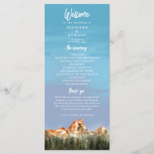 Rustic Mountain Wedding Ceremony Program Programma