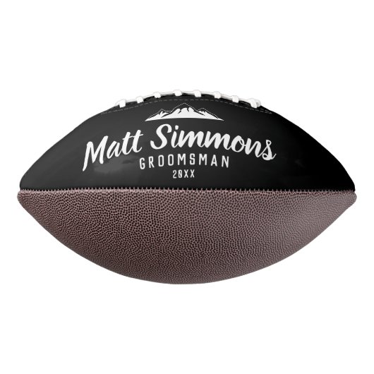 Rustic Mountain Wedding Groomsman Gift Modern Cool American Football (Gedraaid 270)