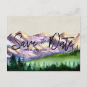 Rustic Mountain Wedding | Het Briefkaart Datum ops (Voorkant)