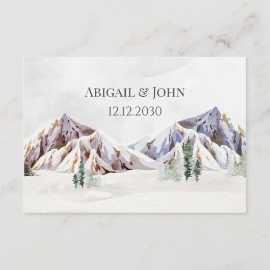 Rustic Mountain Wedding QR code Details Insert Informatiekaartje (Achterkant)