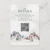 Rustic Mountain Wedding QR code Details Insert Informatiekaartje (Voorkant)