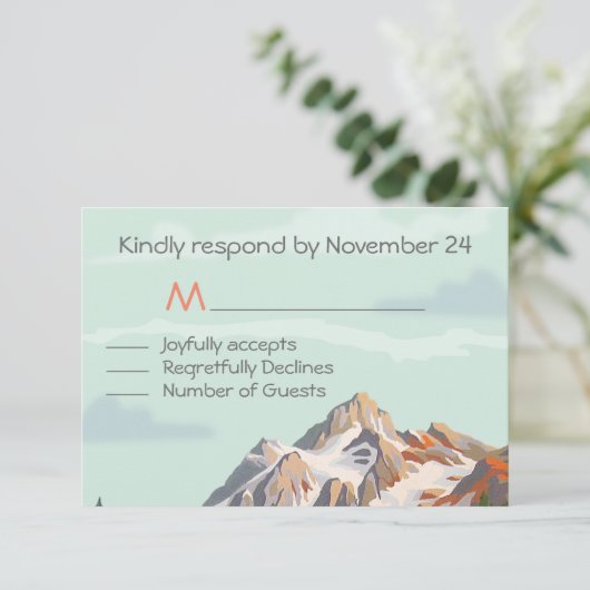Rustic Mountain Wedding RSVP (Staand voorkant)