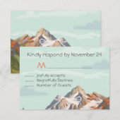 Rustic Mountain Wedding RSVP Kaartje (Voorkant / Achterkant)