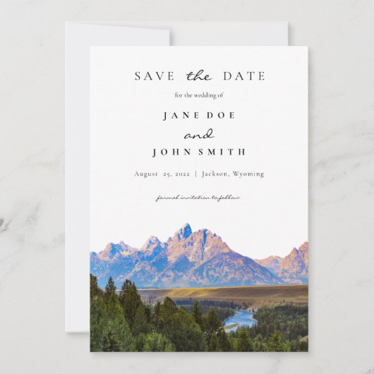 Rustic Mountain Wedding Save the Date (Voorkant)
