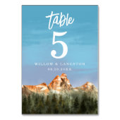 Rustic Mountain Wedding Table Number Kaart (Achterkant)
