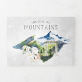 Rustic Mountain Wedding Tri-Fold Uitnodiging (Cover)