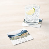 Rustic Mountain Wedding Vierkante Kartonnen Onderzetter (Insitu)