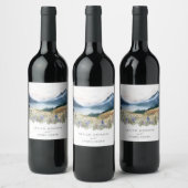 Rustic Mountain Wedding Wijn Etiket (Flessen)