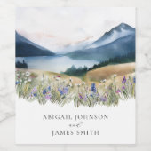 Rustic Mountain Wedding Wijn Etiket (Enkel label)