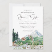 Rustic Mountain Wildflower | Boho Engagement Party Kaart (Voorkant)