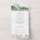 Rustic Mountain Wildflower | Boho Wedding All In One Uitnodiging (Binnen)