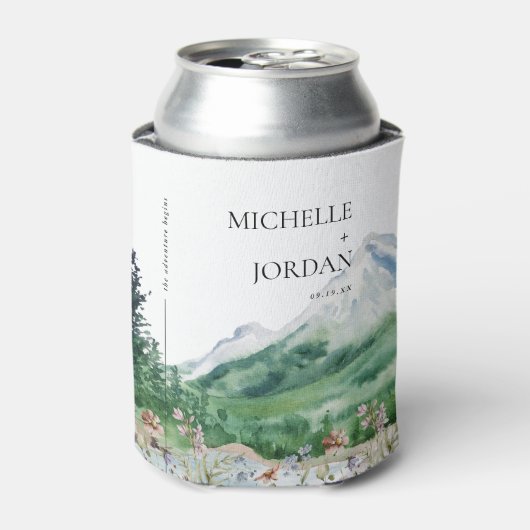 Rustic Mountain Wildflower | Boho Wedding Blikjeskoeler (Blikje Voorkant)