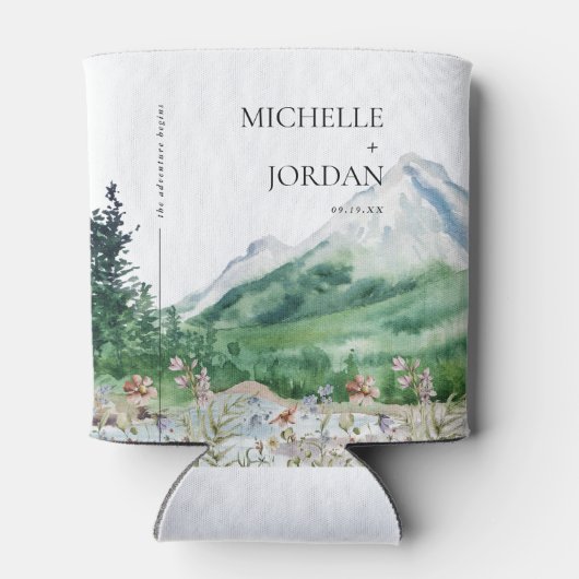 Rustic Mountain Wildflower | Boho Wedding Blikjeskoeler (Achterkant)