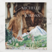 Rustic Mountain Wildflower | Foto van Boho Wedding Wijn Etiket (Enkel label)