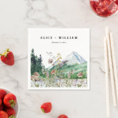 Rustic Mountain Wildflower | Weddenschap Napkin Servet (Insitu)